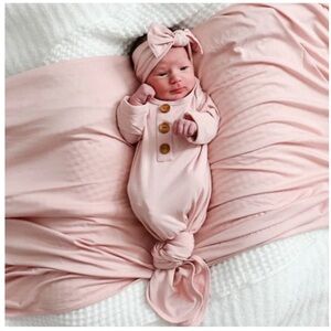 Caden Lane Newborn Knit Gown and Hat